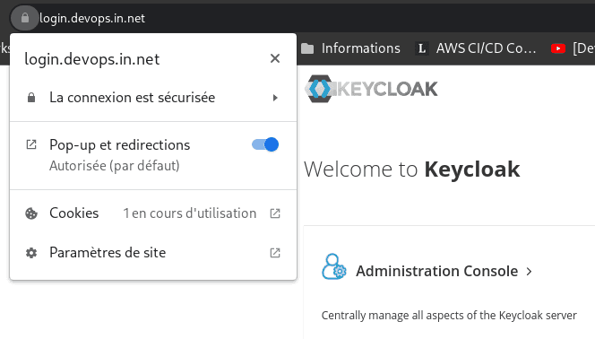 Capture keycloak avec certificat HTTPs